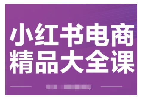 小红书电商精品大全课，快速掌握小红书运营技巧，实现精准引流与爆单目标，轻松玩转小红书电商(更新2月) - 网赚资源网-网赚资源网