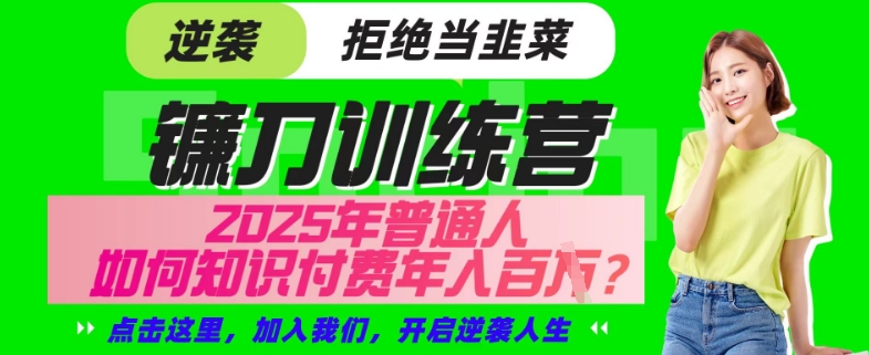 【网创项目终点站-镰刀训练营超级IP合伙人】25年普通人如何通过“知识付费”年入百个-仅此一版【揭秘】 - 网赚资源网-网赚资源网