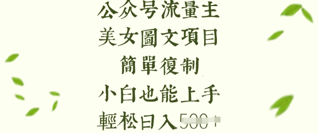 流量主长期收益项目，美女图片简单复制，小白也能上手，轻松日入5张 - 网赚资源网-网赚资源网