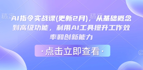 AI指令实战课(更新2月)，从基础概念到高级功能，利用AI工具提升工作效率和创新能力 - 网赚资源网-网赚资源网