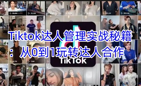 Tiktok达人管理实战秘籍：从0到1玩转达人合作 - 网赚资源网-网赚资源网