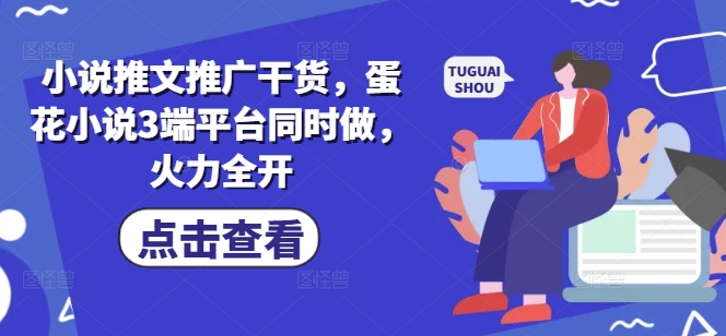 小说推文推广干货，蛋花小说3端平台同时做，火力全开 - 网赚资源网-网赚资源网